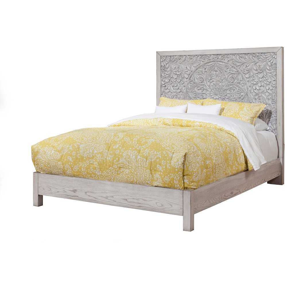 Traditional Aria Queen Panel Bed, Gray. Picture 3