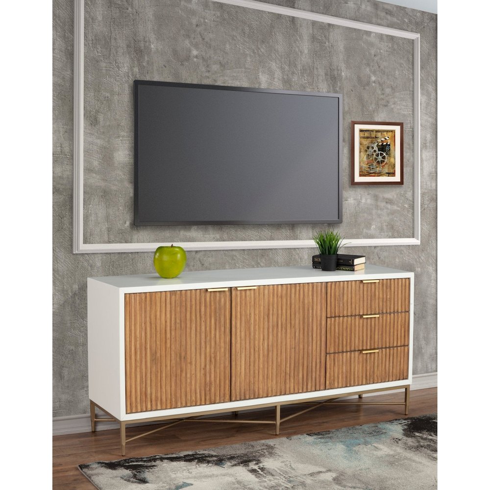 Contemporary Larsen TV Console, White. Picture 3