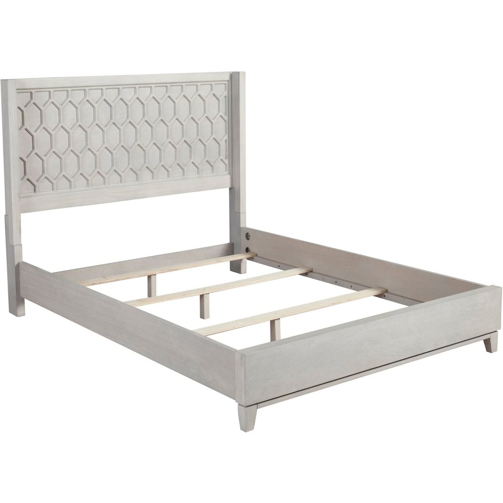 Transitional Denver California King Panel Bed, Gray. Picture 12