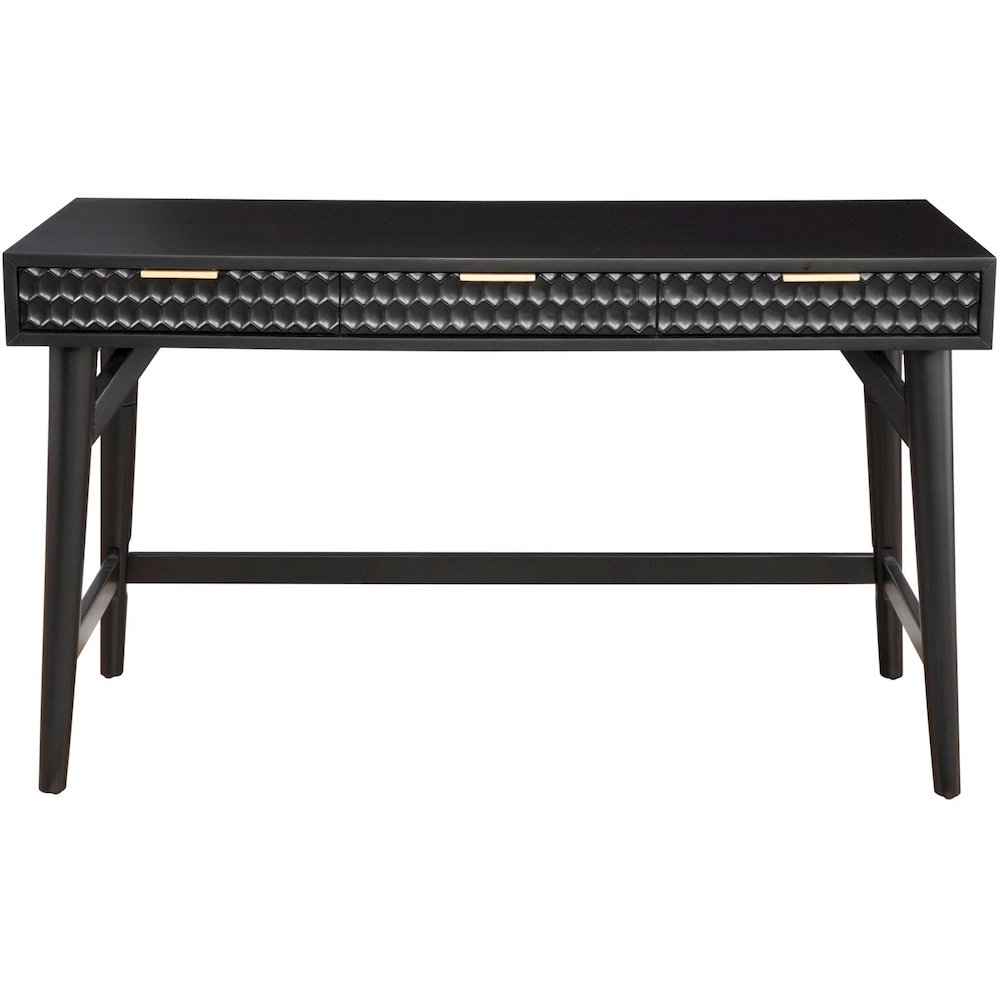 Contemporary Black Pearl Large Desk, Black. Picture 1