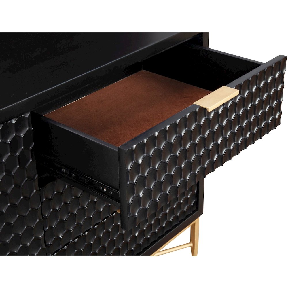 Contemporary Black Pearl TV Console, Black. Picture 8