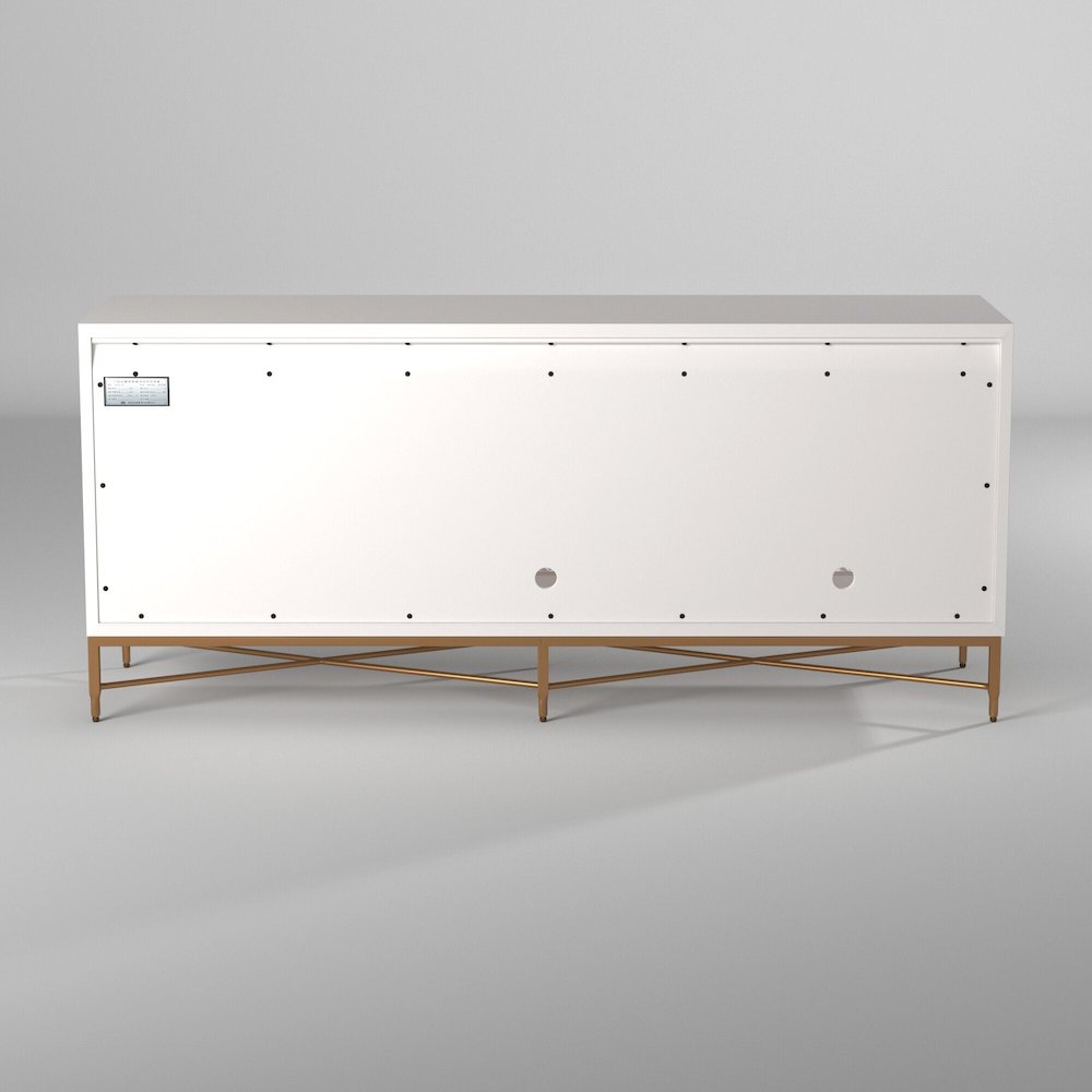 Contemporary White Pearl TV Console, White. Picture 8