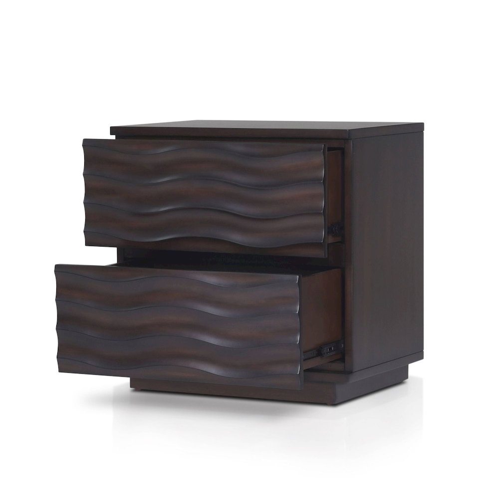 Contemporary Ruby Nightstand, Antique Brown. Picture 4