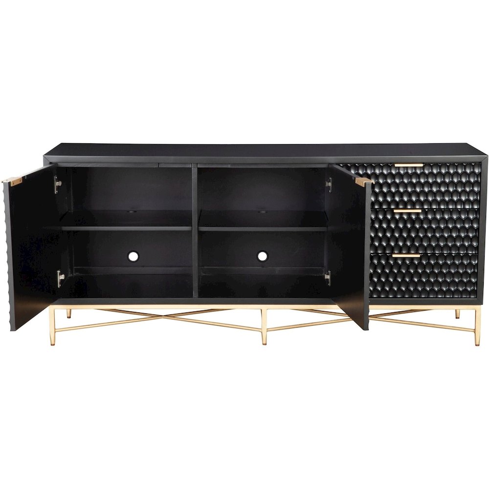 Contemporary Black Pearl TV Console, Black. Picture 7