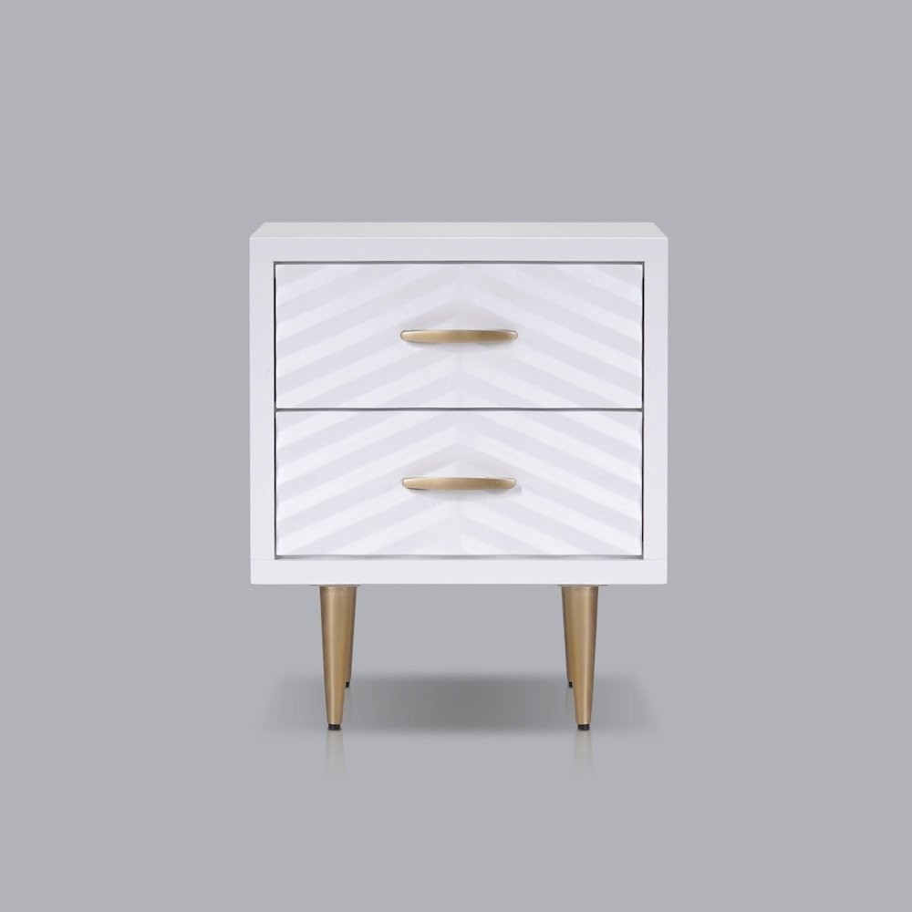Contemporary Trixie Nightstand, White. Picture 1