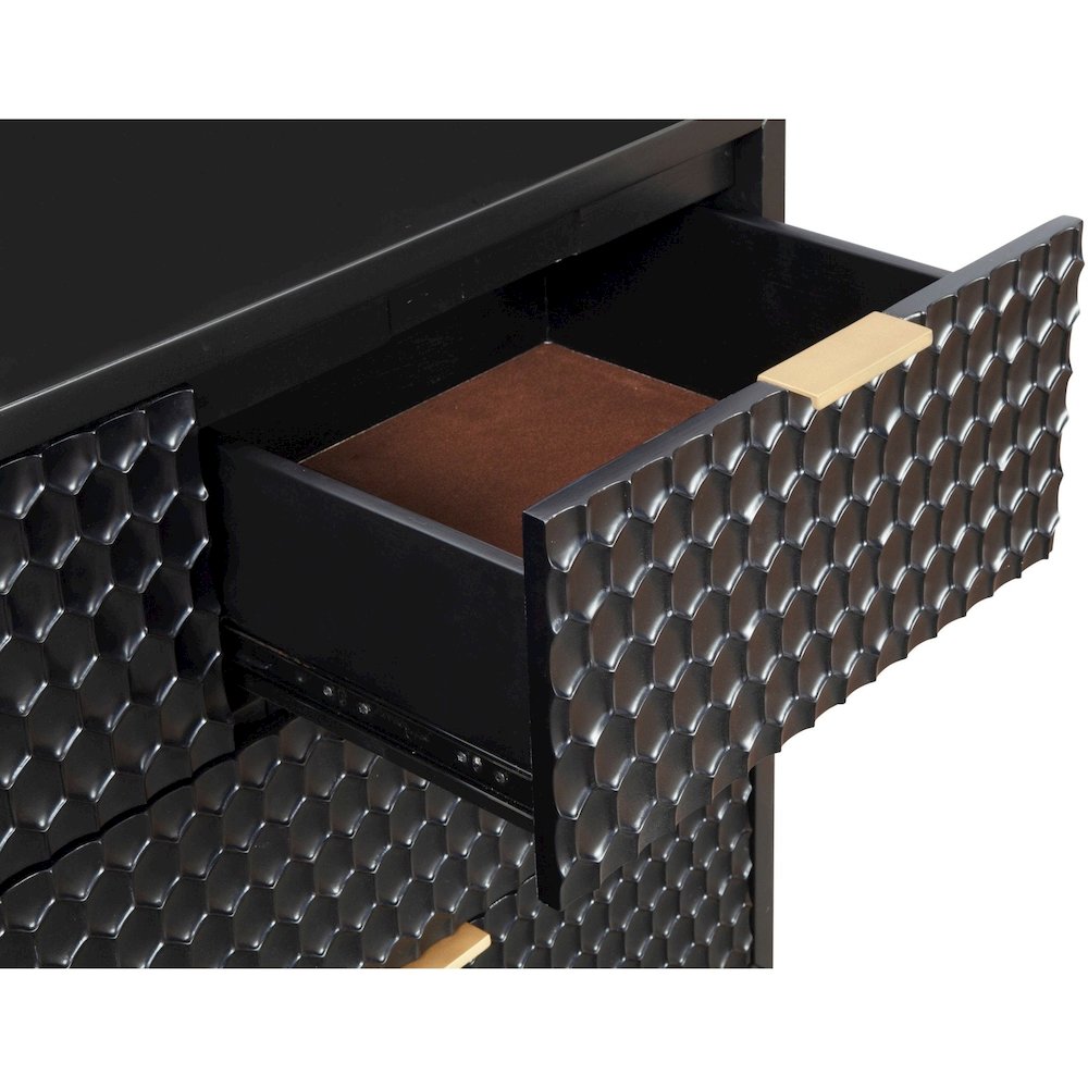 Contemporary Black Pearl Dresser, Black. Picture 5