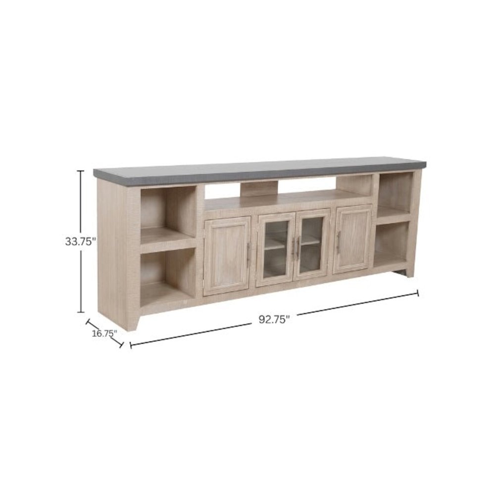 Coastal Camden TV Console, Driftwood with Slate Top. Picture 5