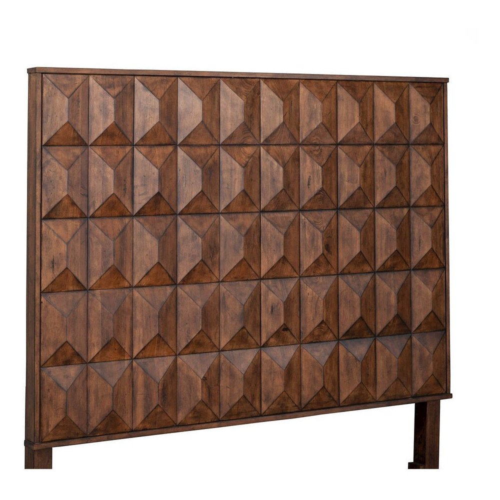 Transitional Trig Queen Headboard, Mahogany. Picture 1
