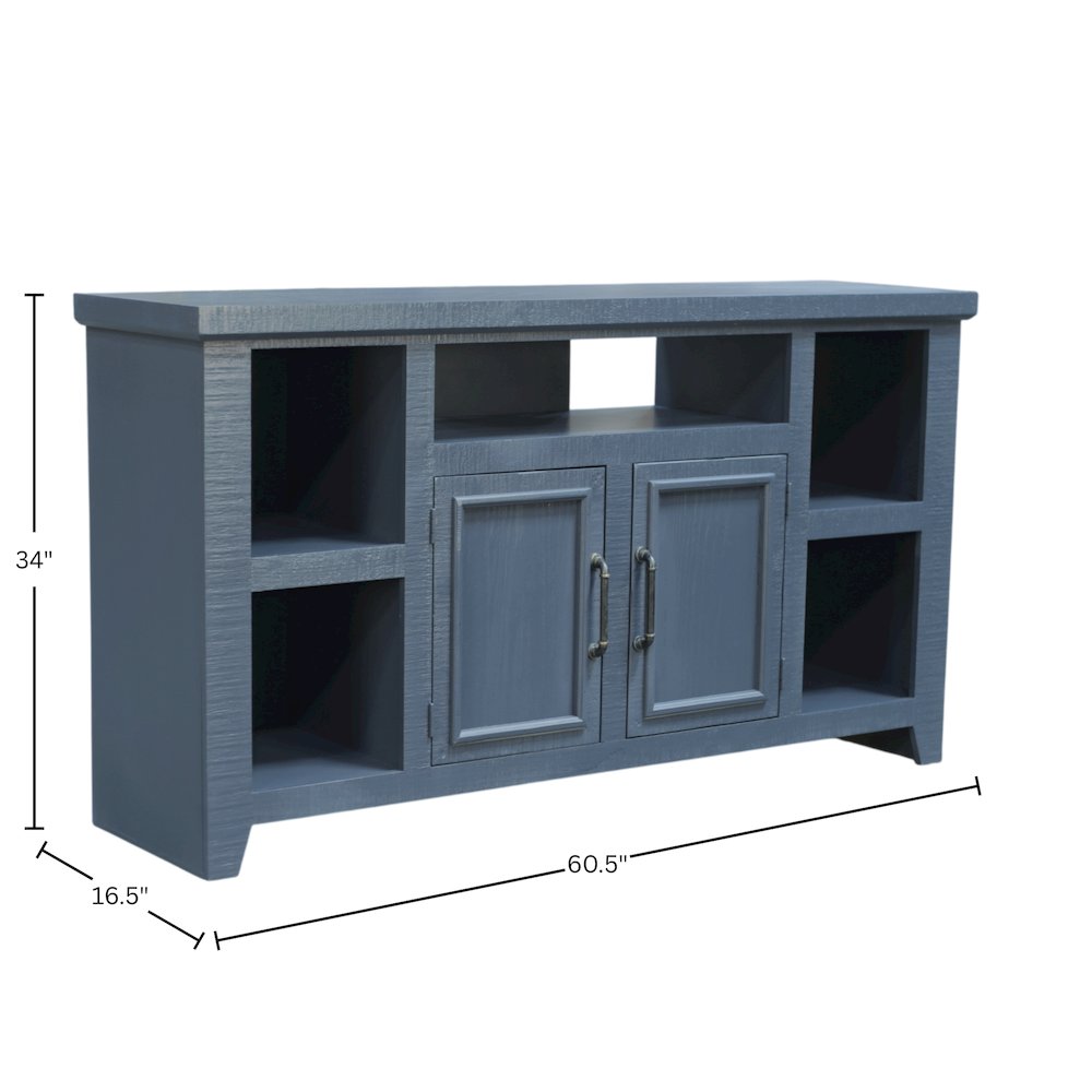 Bowen 60" TV Console, Slate Blue. Picture 9