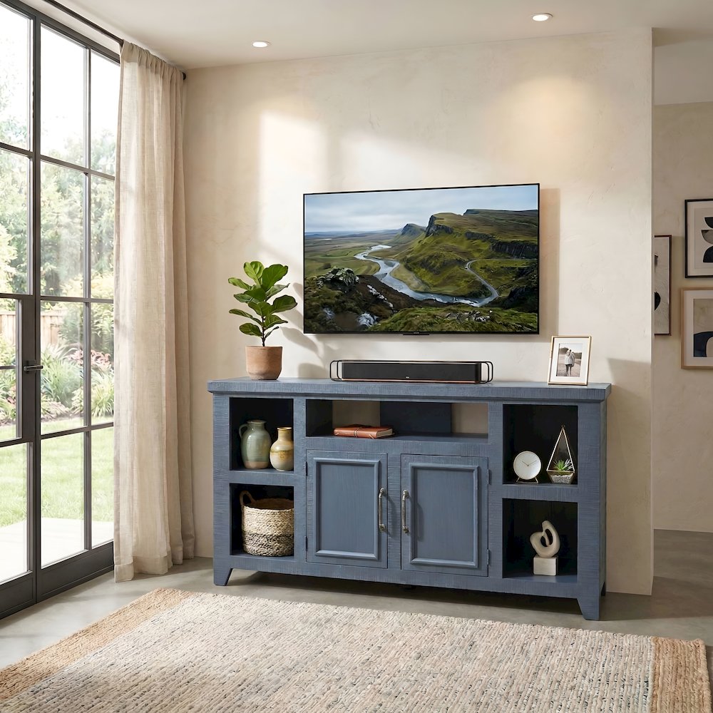 Bowen 60" TV Console, Slate Blue. Picture 2