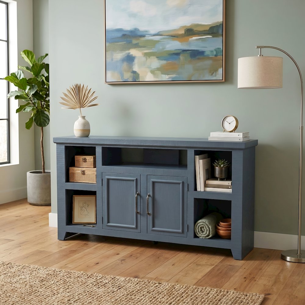 Bowen 60" TV Console, Slate Blue. Picture 5