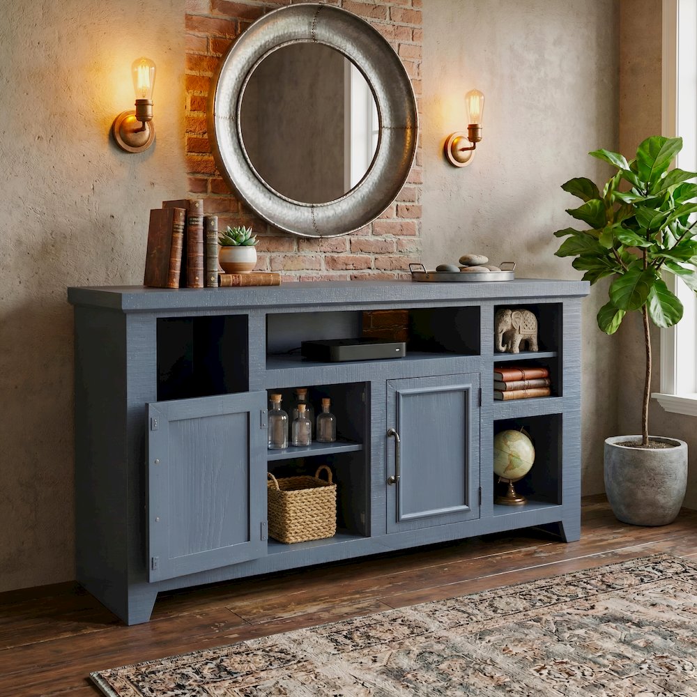 Bowen 60" TV Console, Slate Blue. Picture 8