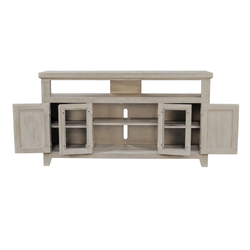 Willow Creek 60" TV Console, White Wash. Picture 6