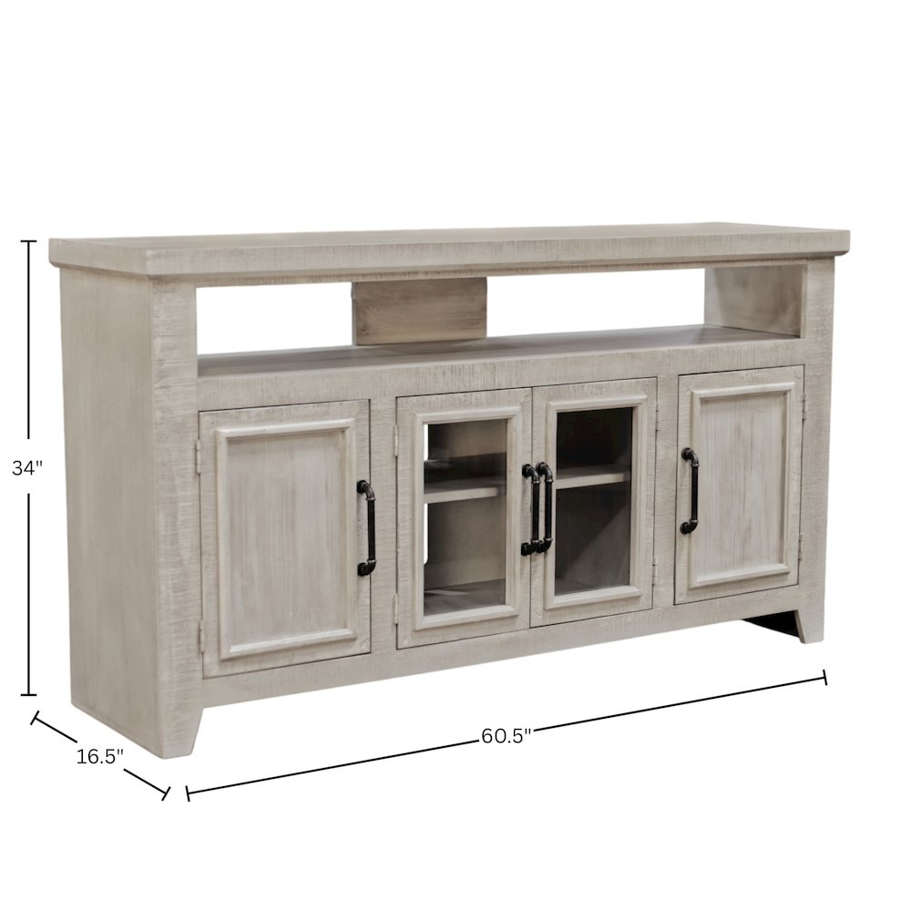Willow Creek 60" TV Console, White Wash. Picture 9