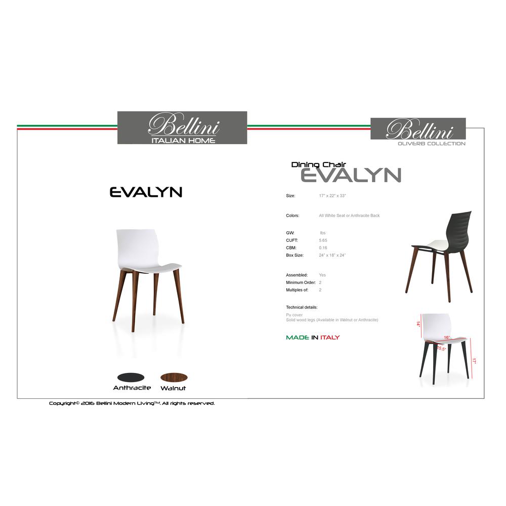 Evalyn Chair WHITE seat  with ANTHRACITE legs. Picture 4
