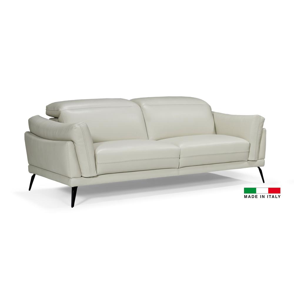 COLLECTION ALLEGRO Full Grain Italian Leather - Light Grey. Picture 1