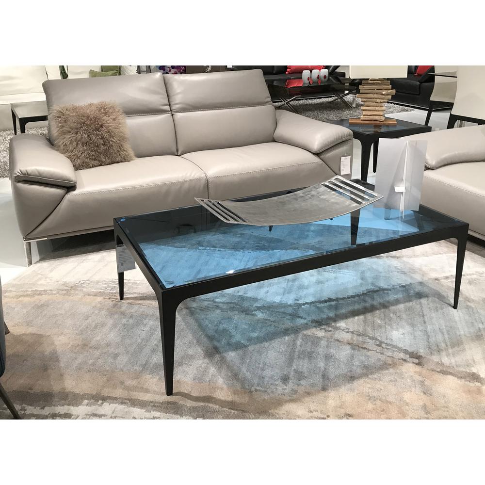 Dynasty Coffee Table Rectangular Ocean Blue Glass Top. Picture 1