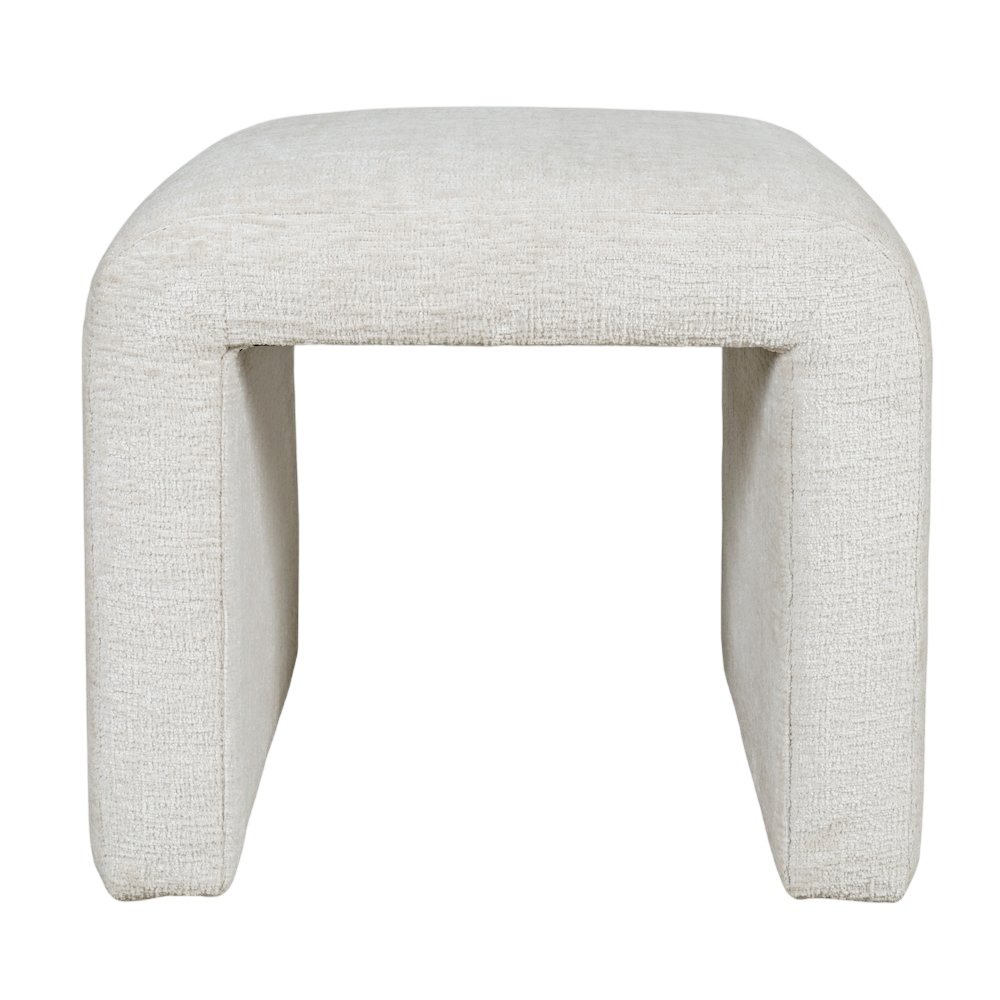 Modern Curved Upholstered Waterfall Jacquard Petite Ottoman Bench - Set of 2. Picture 1
