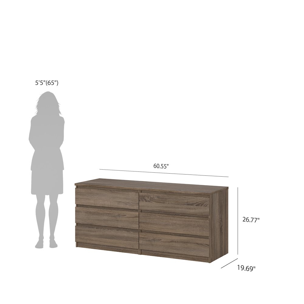 Scottsdale 6 Drawer Double Dresser, Truffle Oak. Picture 11