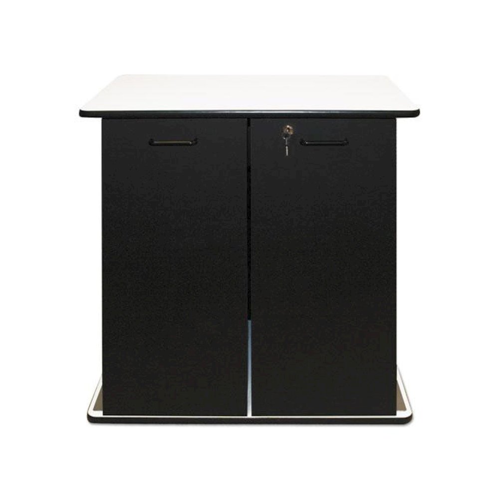 Refreshment Stand, Engineered Wood, 9 Shelves, 29.5" x 21" x 33", White/Black. Picture 3