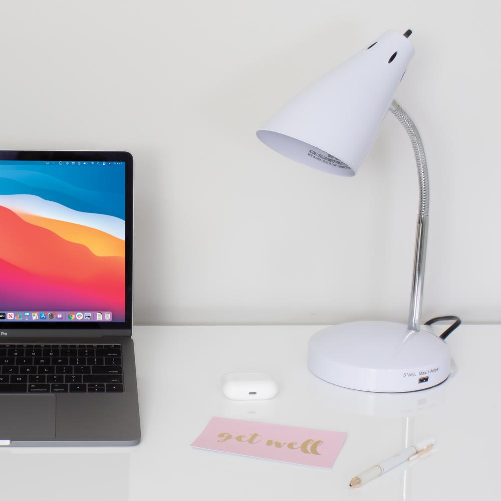 V-Light 15 inch White LED Task Lamp with USB. Picture 7