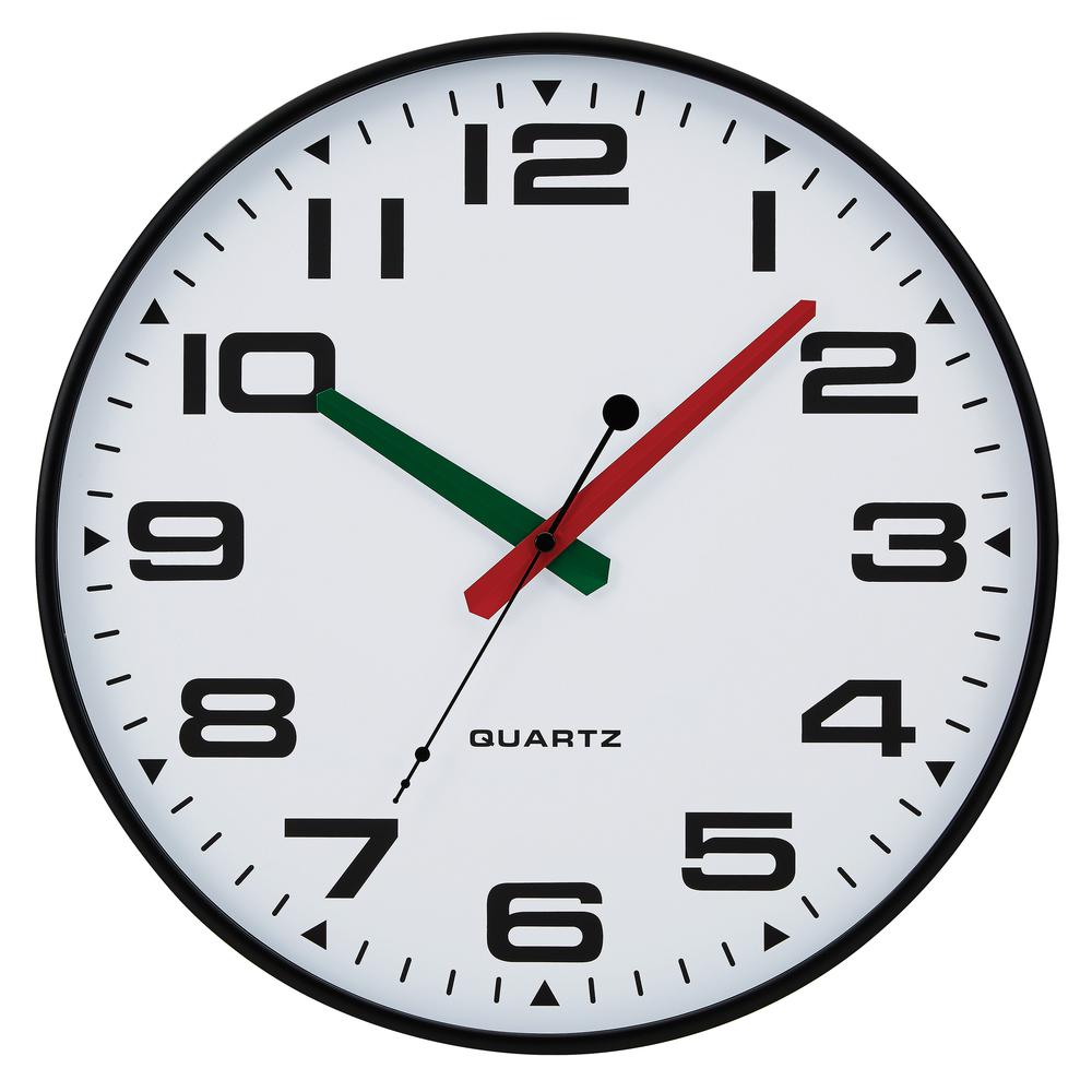 Tempus 13 inch Black Silent Sweep Slim Wall Clock. Picture 1