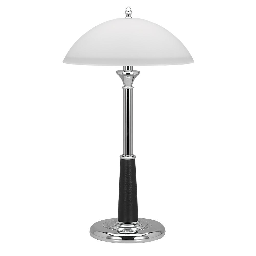 V-Light 24 inch Chrome Black Leather Executive Desk Lamp. Picture 2