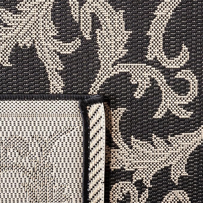 COURTYARD, BLACK / SAND, 7'-10" X 7'-10" Square, Area Rug, CY2653-3908-8SQ. Picture 2