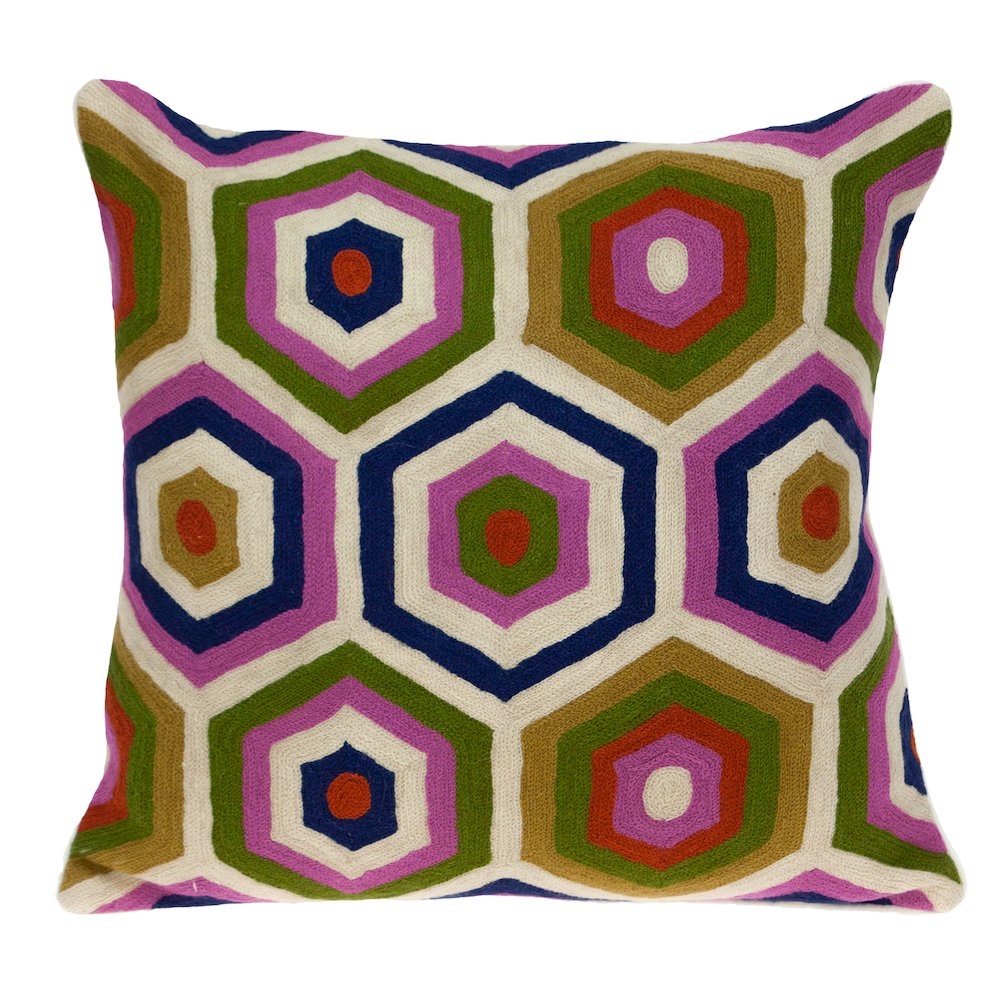 Acia Contemporary Multicolored Pillow Cover With Poly Insert. Picture 1