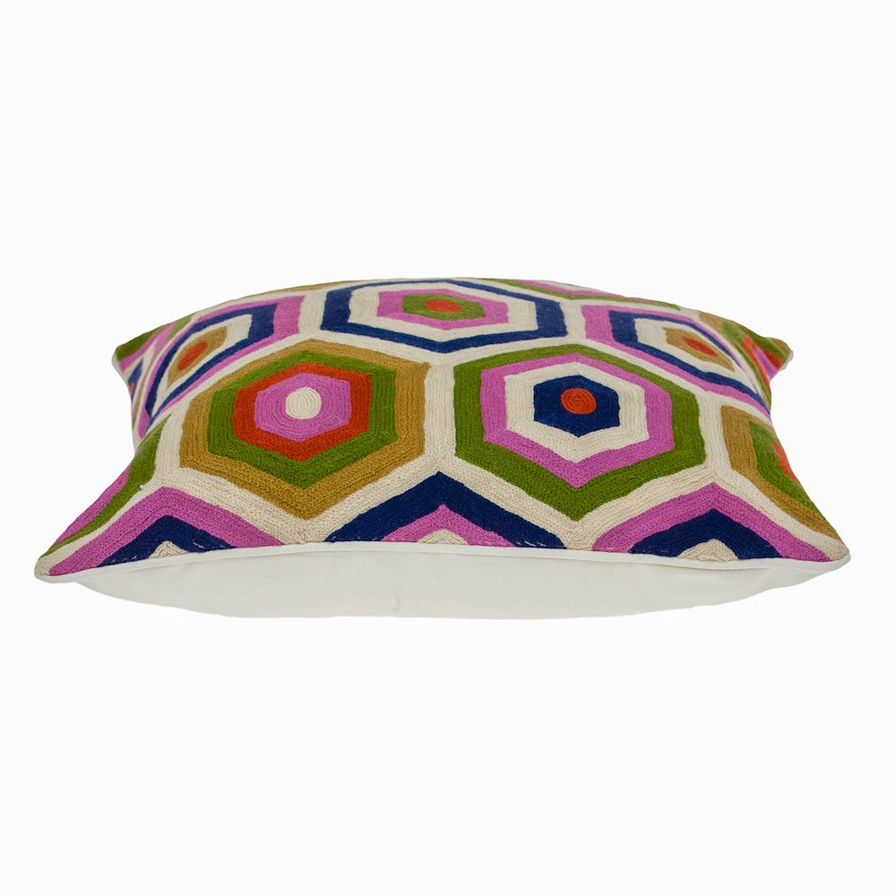 Acia Contemporary Multicolored Pillow Cover With Poly Insert. Picture 3