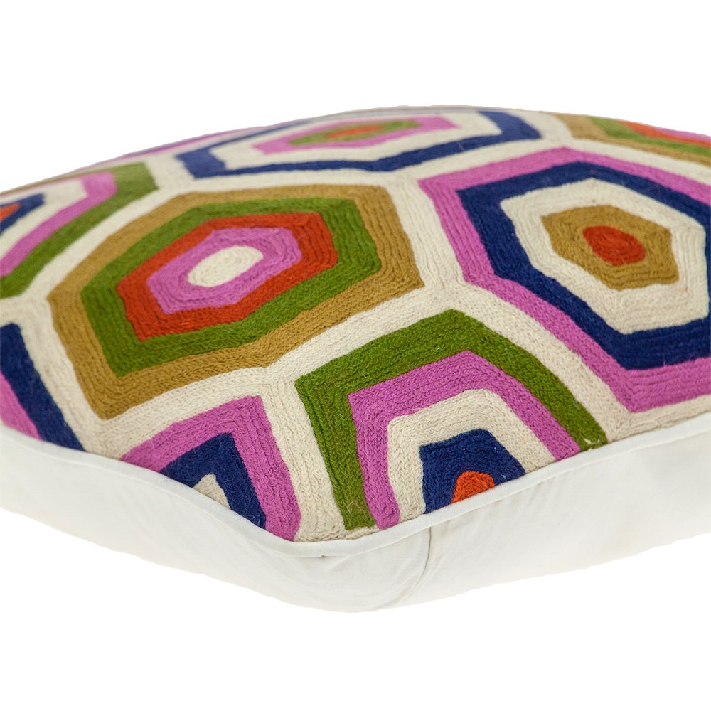Acia Contemporary Multicolored Pillow Cover With Poly Insert. Picture 4