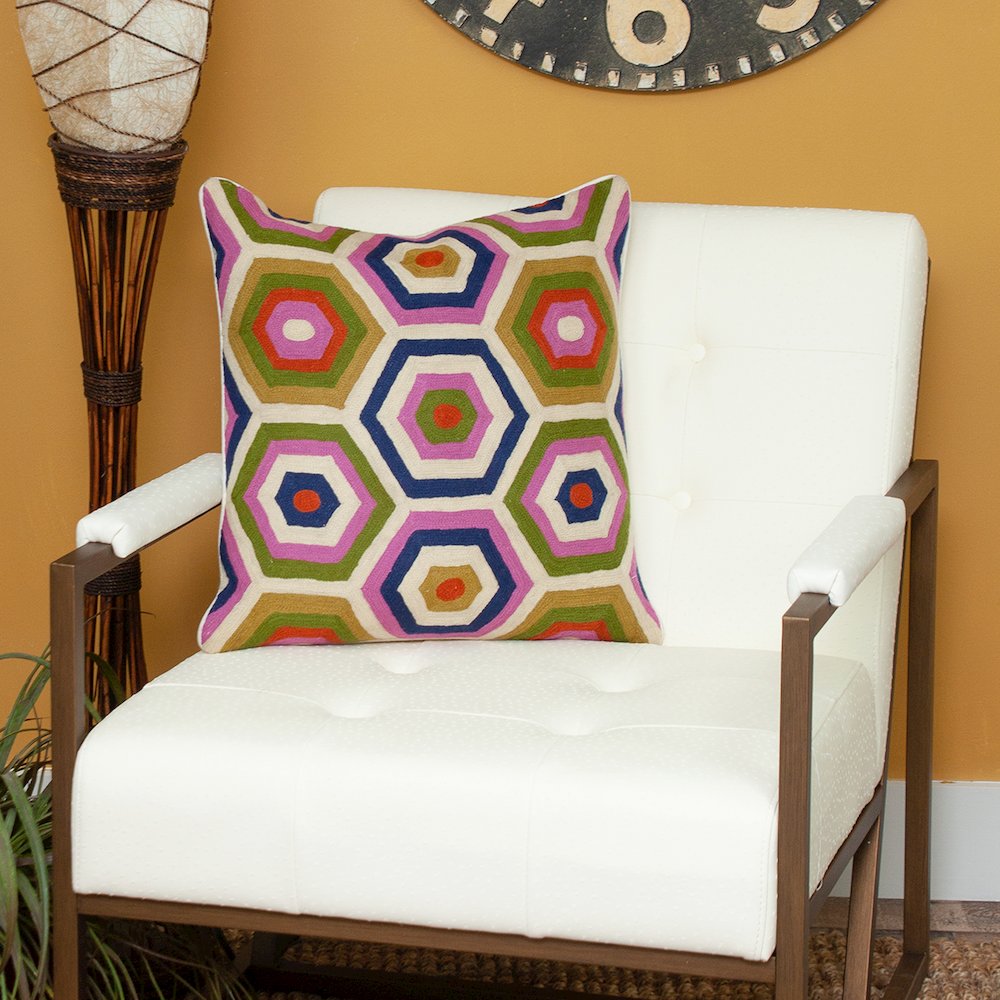 Acia Contemporary Multicolored Pillow Cover With Poly Insert. Picture 6