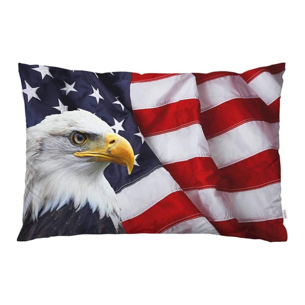 US Flag Eagle Small Noncorded Pillow 12x12. Picture 2