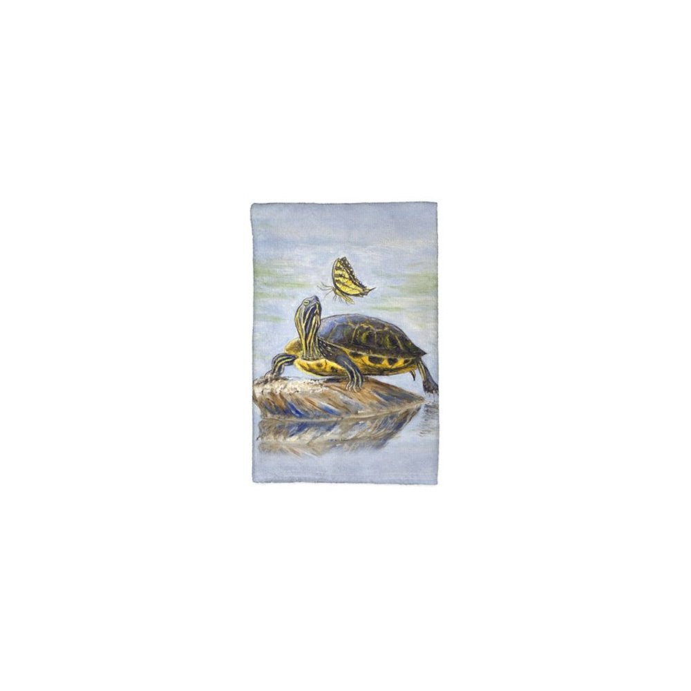 Turtle & Tiger Swallowtail Butterfly Kitchen Towel. Picture 2