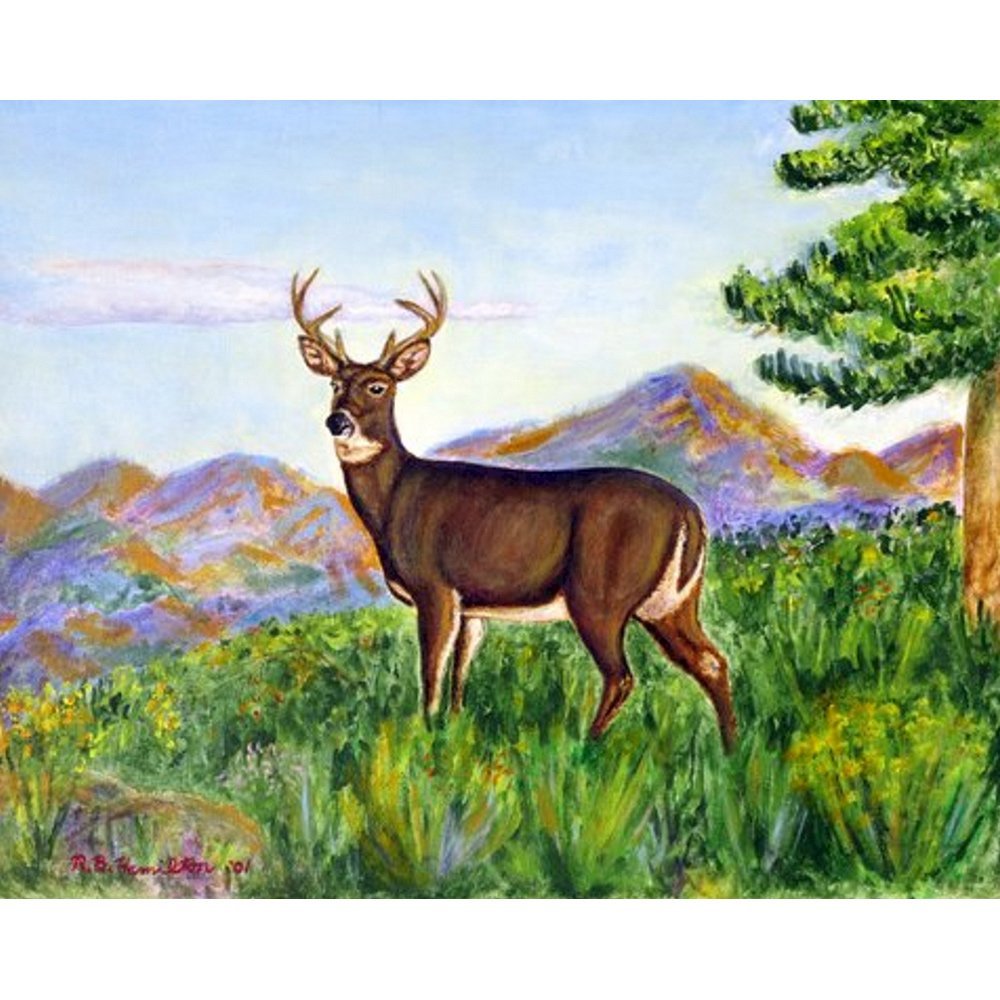 Deer in Mountains Outdoor Wall Hanging 24x30. Picture 1