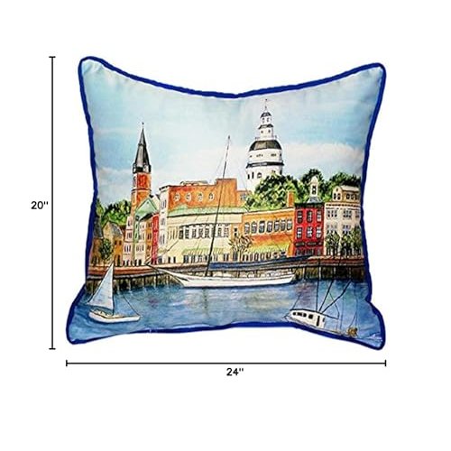 Annapolis City Dock Extra Large Zippered Pillow 20x24. Picture 3