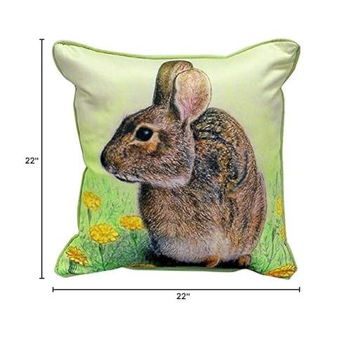 Rabbit Extra Large Zippered Pillow 22x22. Picture 2