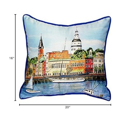 Annapolis City Dock Large Indoor/Outdoor Pillow 16x20. Picture 4