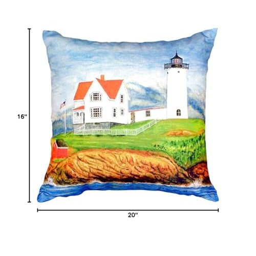 Nubble Lighthouse No Cord Pillow 16x20. Picture 4