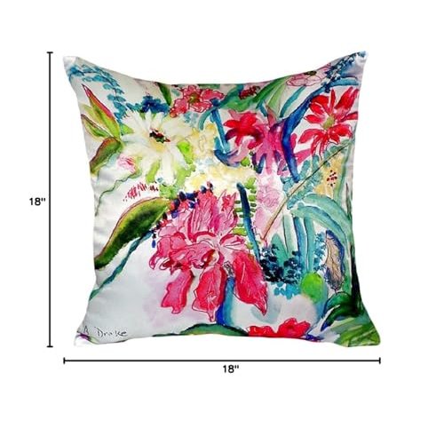 Multi Florals No Cord Pillow 18x18. Picture 4