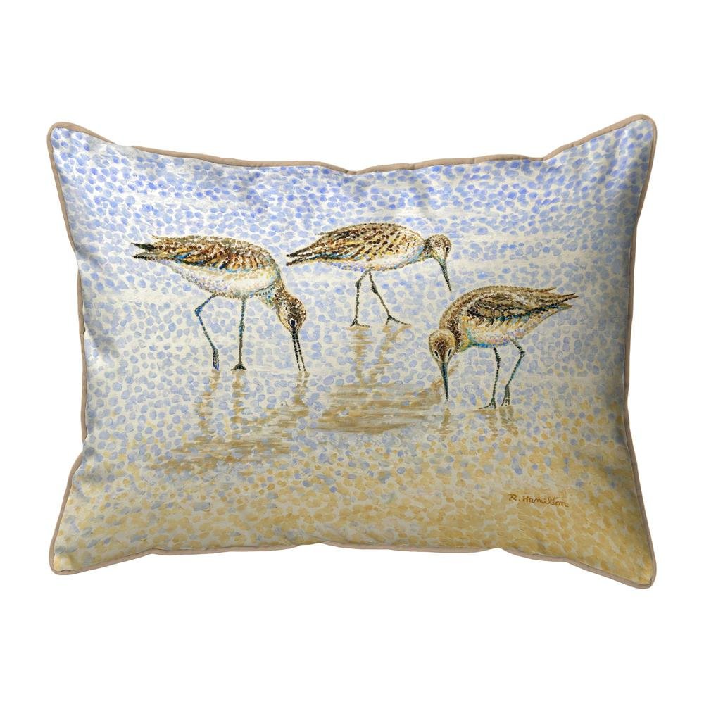 Willet Sandpipers Feeding Extra Large Zippered Pillow Cover Only (No Insert) 20x24. Picture 1