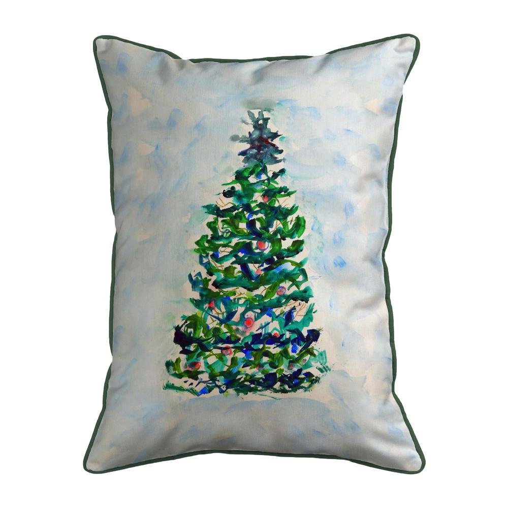 Blue Lights Christmas Tree Extra Large Zippered Pillow Cover Only (No Insert) 20x24. Picture 1
