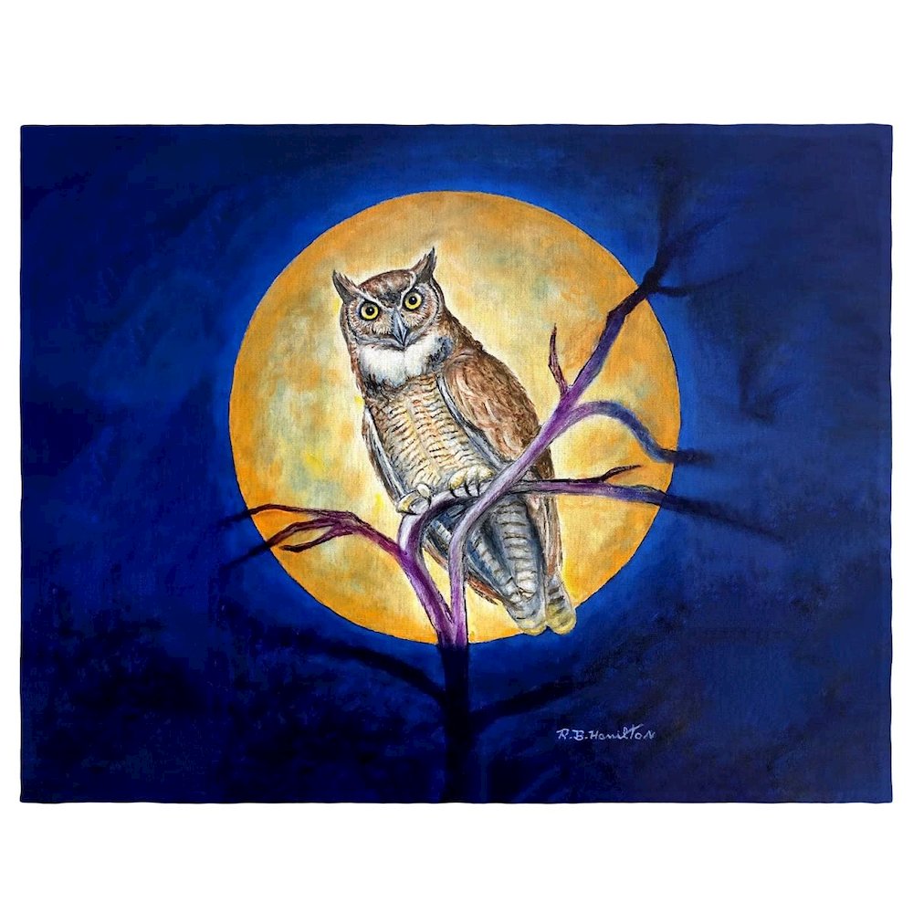 Owl in Moon Place Mat Set of 4. Picture 1