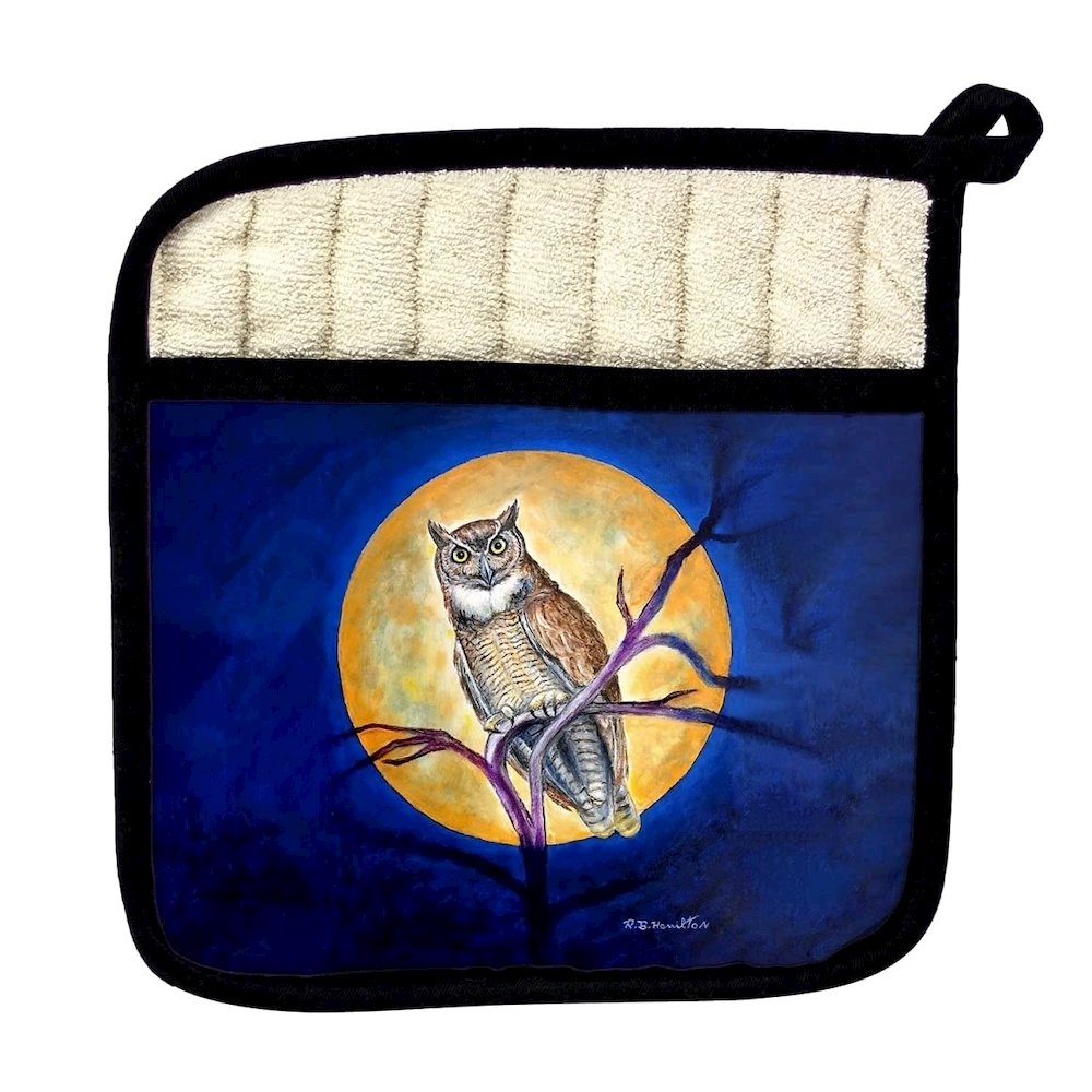Owl in Moon Pot Holder. Picture 1