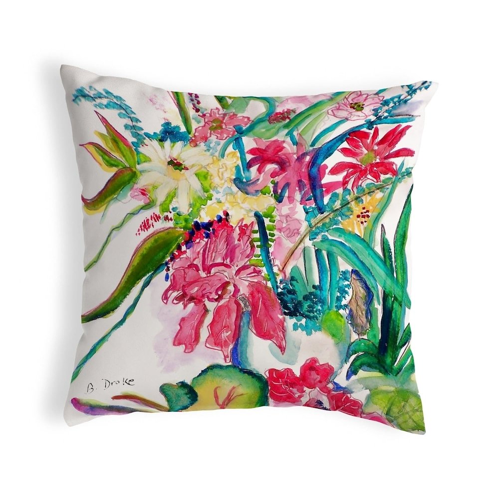 Multi Florals Small No-Cord Pillow 12x12. Picture 1