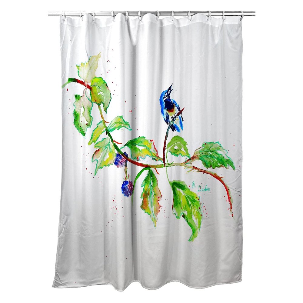 Bird & Blackberries Shower Curtain. Picture 1