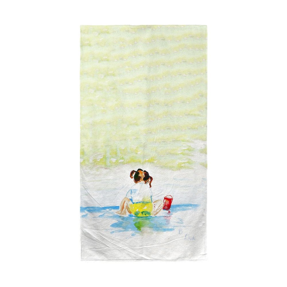 Pigtails Playing Beach Towel. Picture 1
