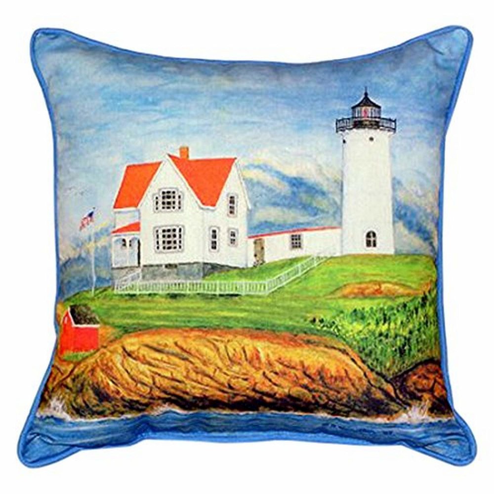Nubble Lighthouse Extra Large Zippered Pillow 20x24. Picture 1