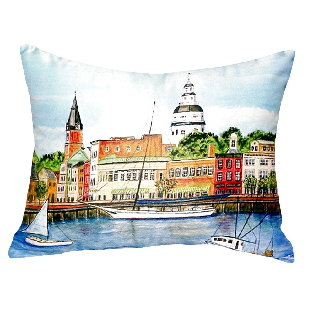 Annapolis City Dock No Cord Pillow 16x20. Picture 1