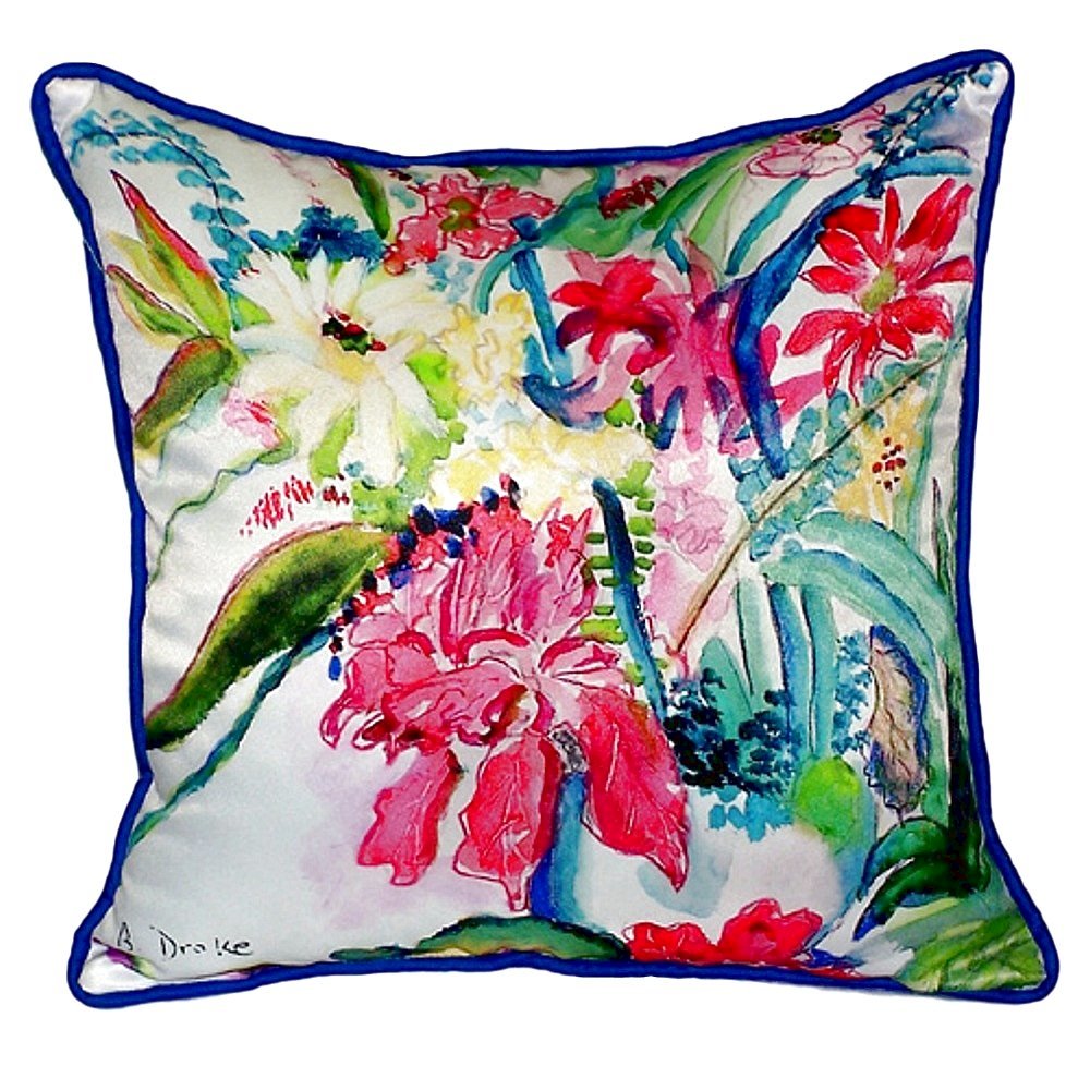 Multi Florals Small Indoor/Outdoor Pillow 12x12. Picture 1